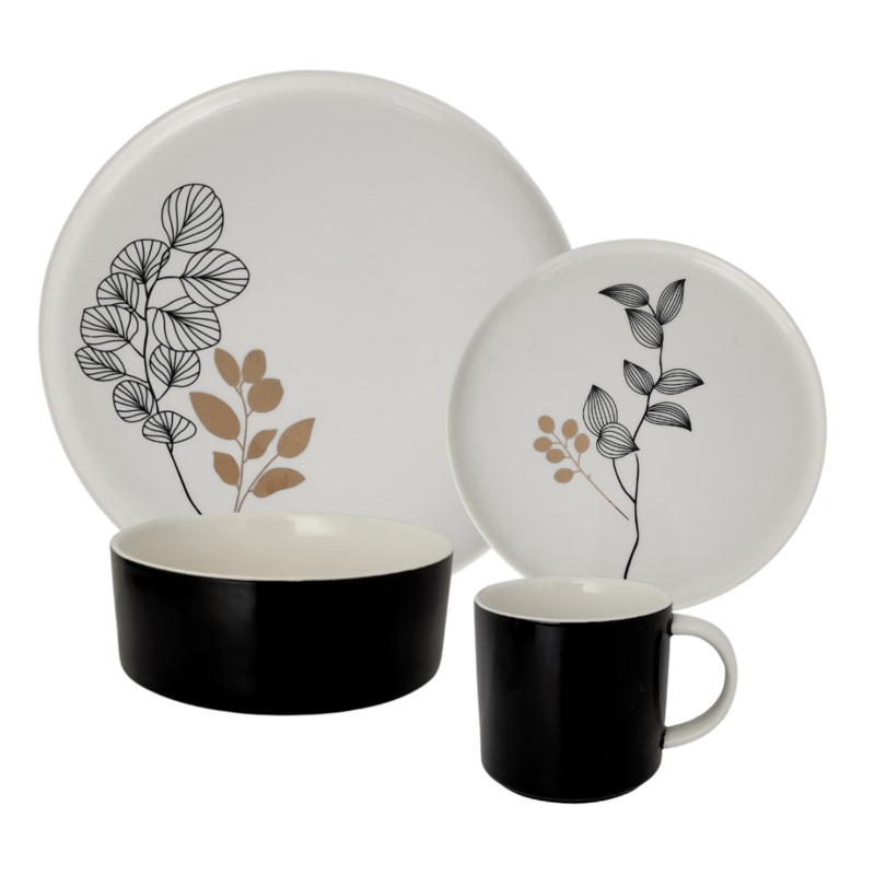 Porcelain Dinner Set 16pc Flower Decal SGN2458
