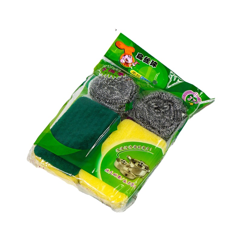 Pot Scourer with Sponge 2x2pc