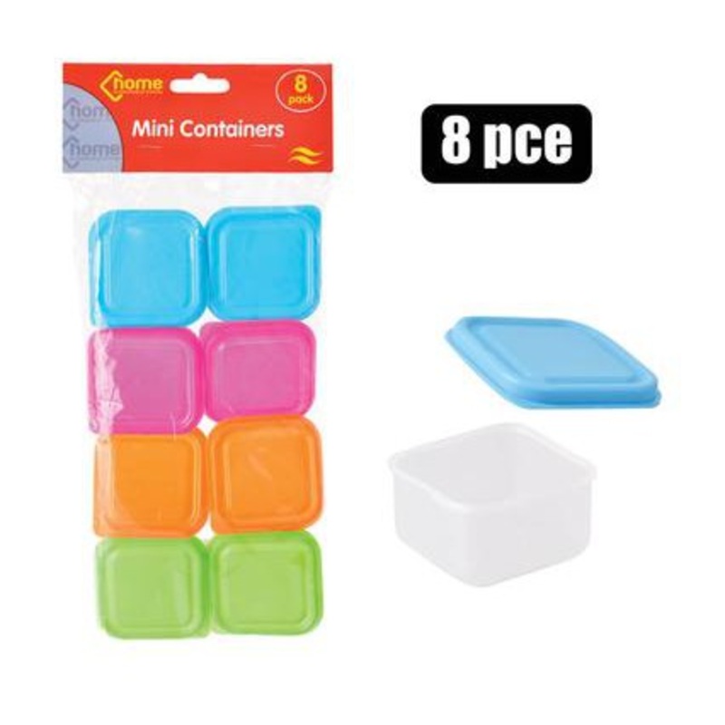 75ml Mini Square Sauce Tub Container 5.5×5.5x3cm 8pc