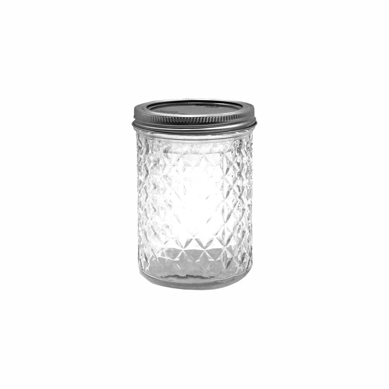 Regent Glass Jar 350ml Quilted Crystal Jelly Preserve Jar with Lid and Band 6pack 15153
