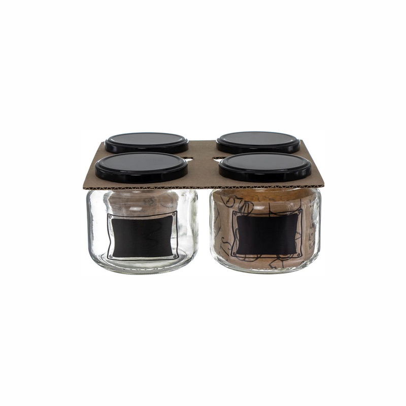 Regent Glass Jar 500ml with Chalkboard Notes 4pcs 10507
