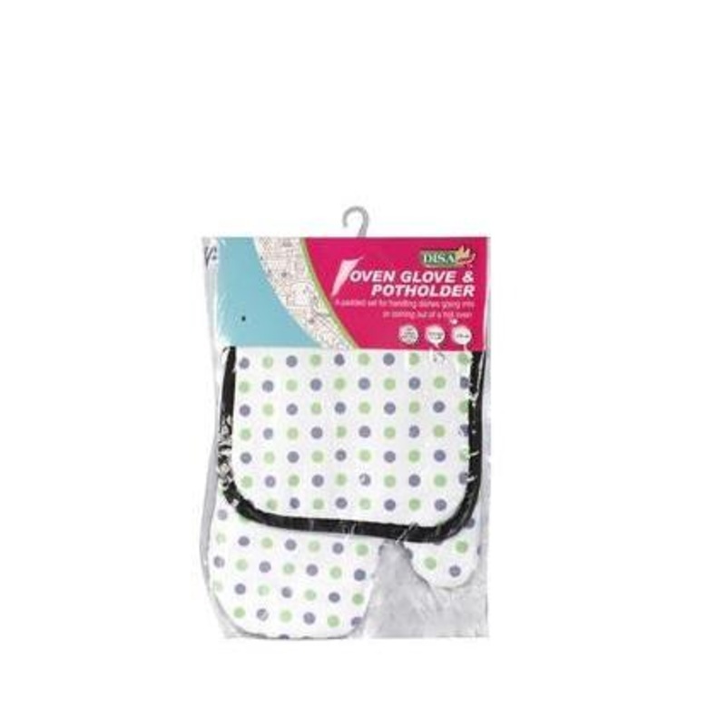 Pot Holder and Cotton Oven Glove 2pc