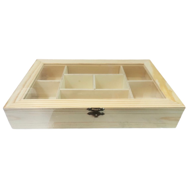 Wooden Storage Jewellery Gift Box with 8 Division 5×19.5x30cm