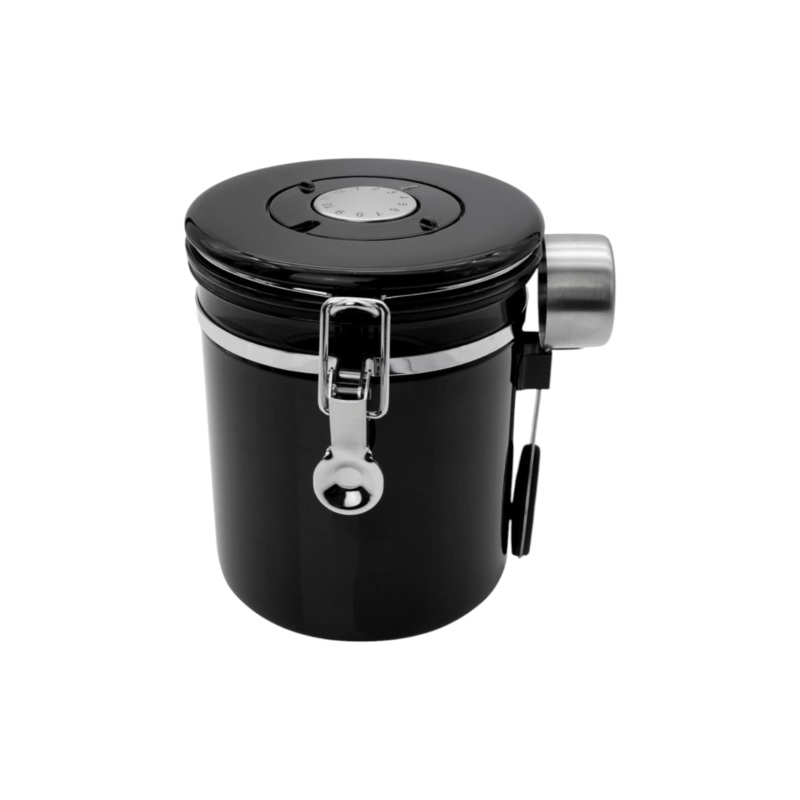 1.5L Regent Coffee Storage Canister Stainless Steel Black