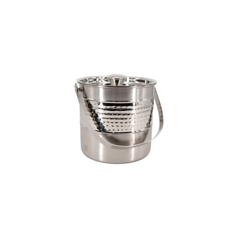 2.7L Bar Butler Ice Bucket Hammered with Lid  Punchbowl