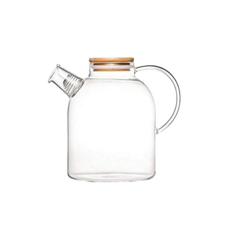 Borisilicate Teapot 1.8L Traditional Glass with Wooden Lid GL1939