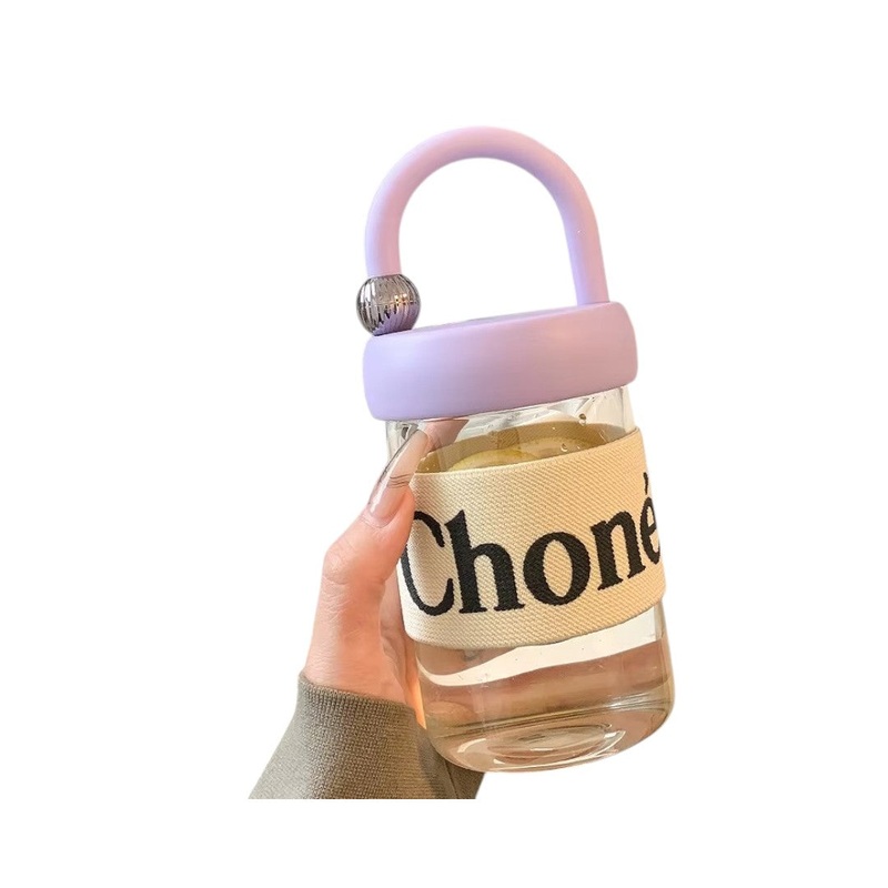 450ml High Temperature Resistant Portable Glass Water Bottle 11x8cm