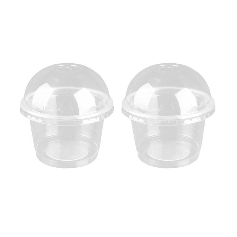 Zibo Ice Cream Cups 250ml Clear Tubs T436 with Open Dome Lid L811 5pack