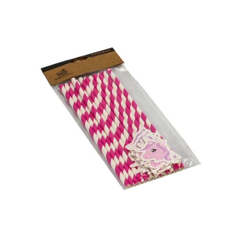Disposable Party Paper Straws Unicorn 12pc