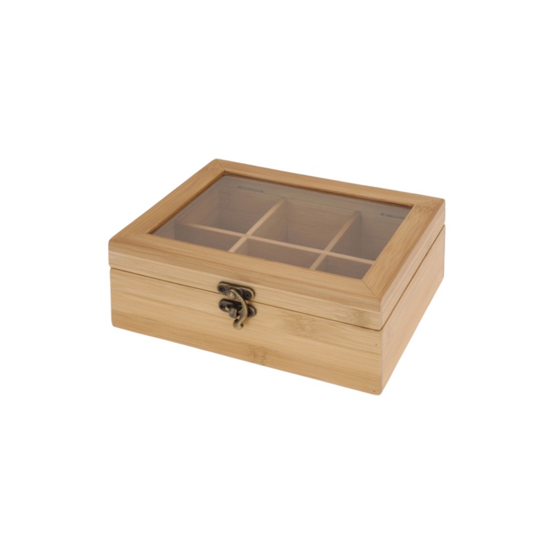 Wooden Bamboo Tea Box 7.5x21x16cm  21013