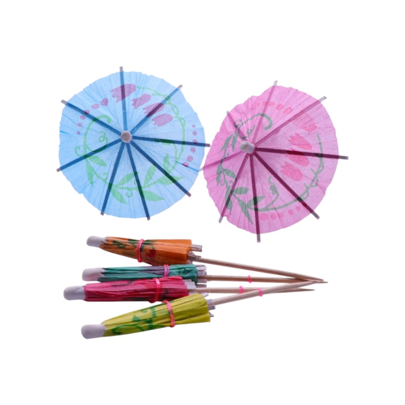 Bar Butler Cocktail Umbrellas Multi-Color 24pack 100mm 21340