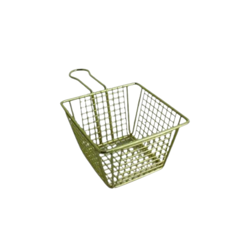 Chip Fryer Serving Basket Gold Colour XK1124