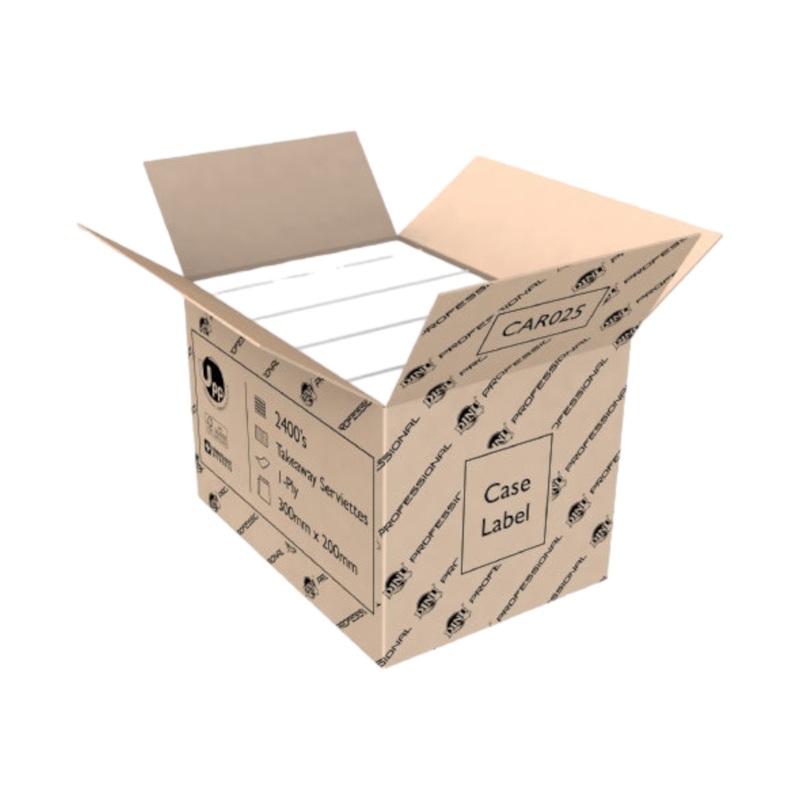 Dinu Professional Napkin Serviettes 1ply White Square 200mmx300 2400s
