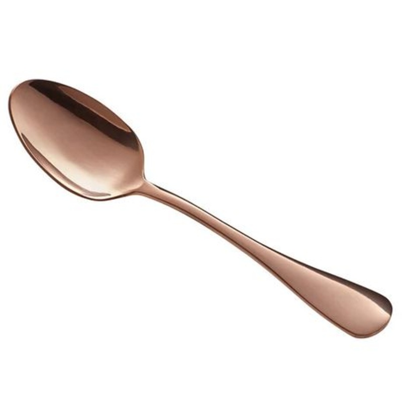 Stainless Steel Dessert Spoon 6Pcs Rose Gold Square Handle Colour DSC70 CT791|ROSE GOLD