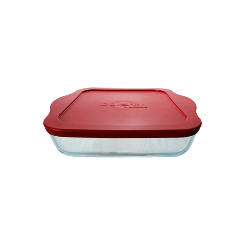 Borcam Glass Serving Dish Roaster Square and Cover 25.6x22x6cm 23797