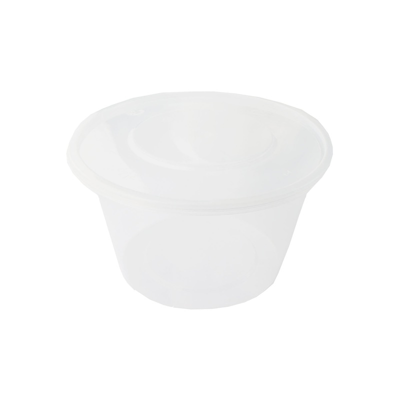 Clear Plastic Round Takeaway Food Storage Container 15x8cm 10pcs