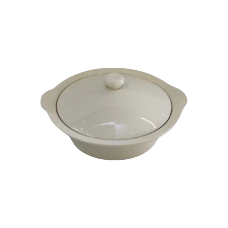White Ceramic Casserole Dish Round 28x10cm