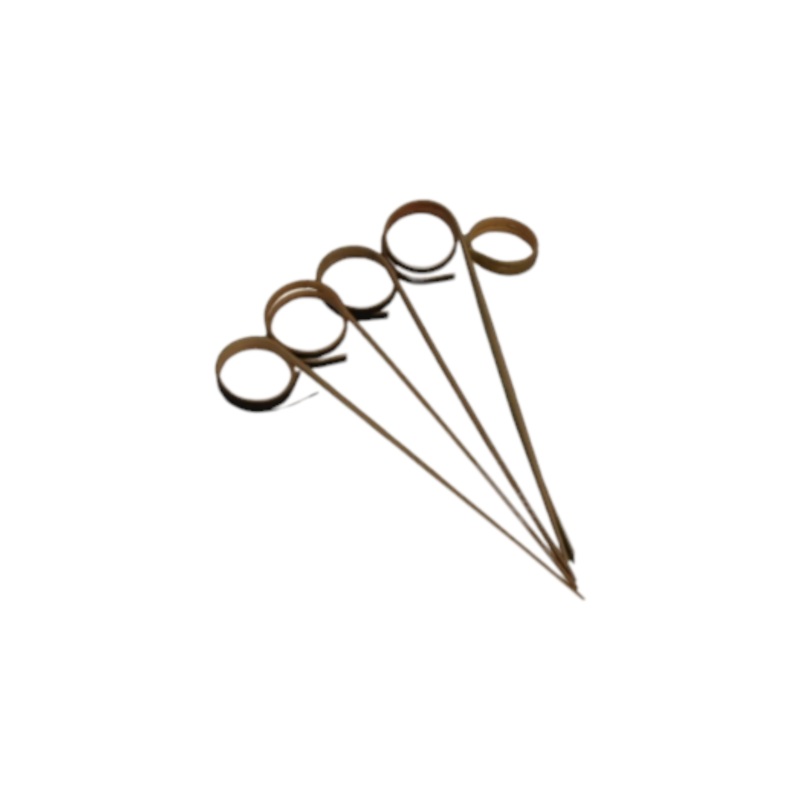 Regent Bamboo Disposable Food Picks Rings Design In Black Natural 50pack 35159