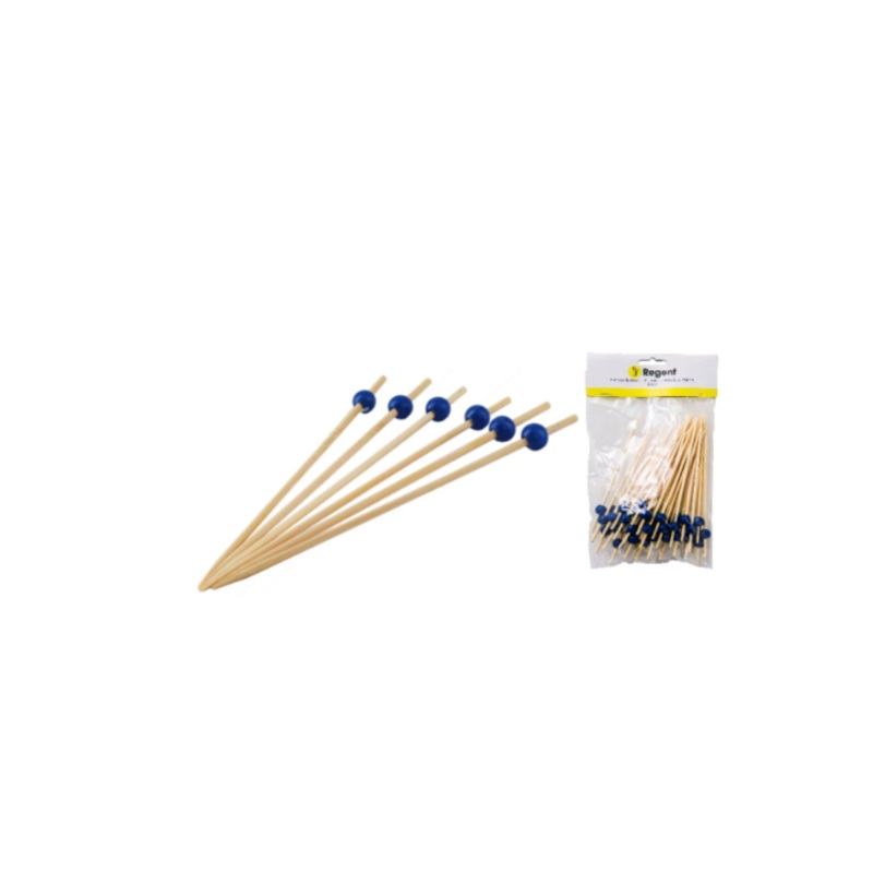 Regent Bamboo Disposable Picks with Blue Beads 50Pcs 35134