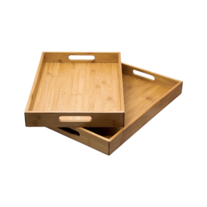 Regent Bamboo Serving Trays with Handle 2pc Set 30204