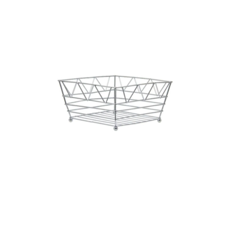 Regent Chrome Wire Bread Serving Basket Square 41649