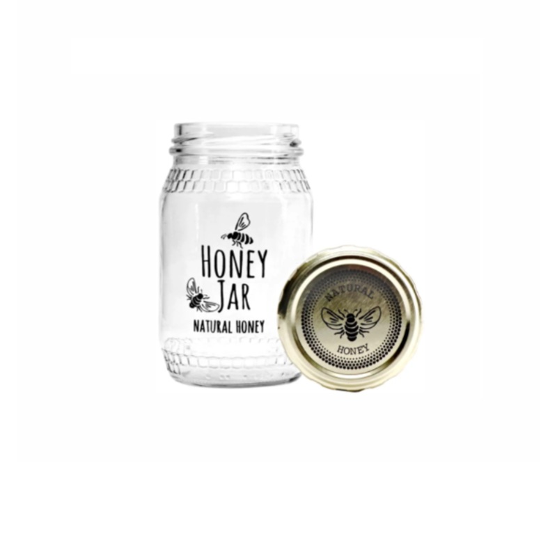 Regent Glass Honey Jar 325ml with Honey Bee Print 10315