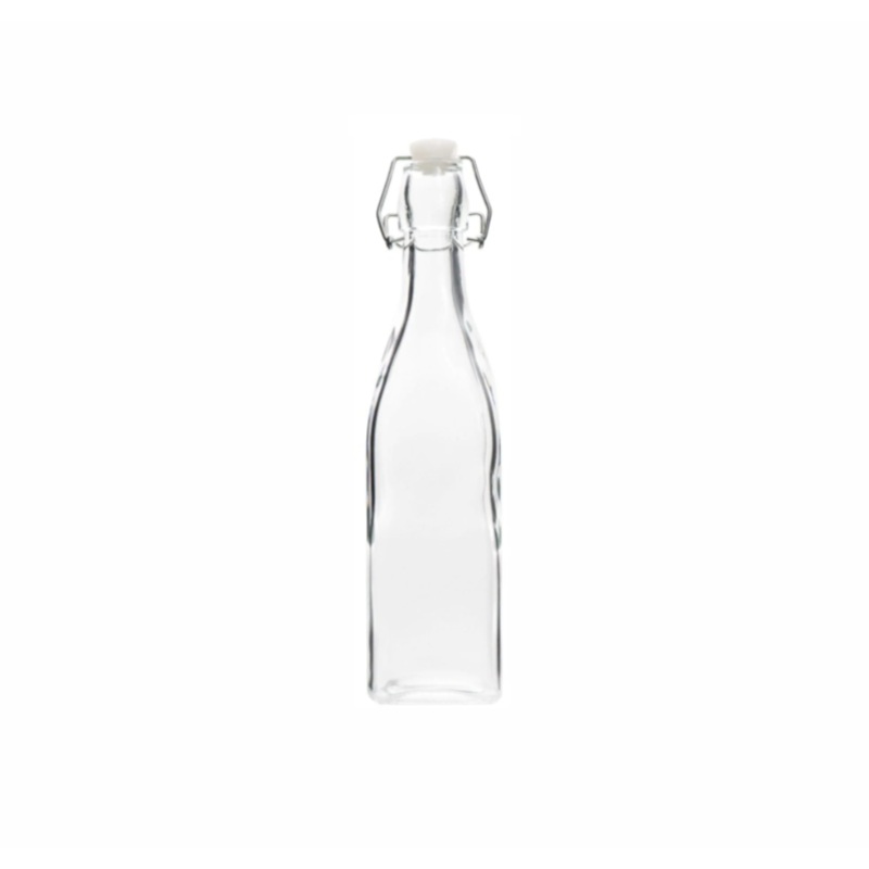 Regent Glass  Water Bottle Square with Clip Top Lid 1L 26107