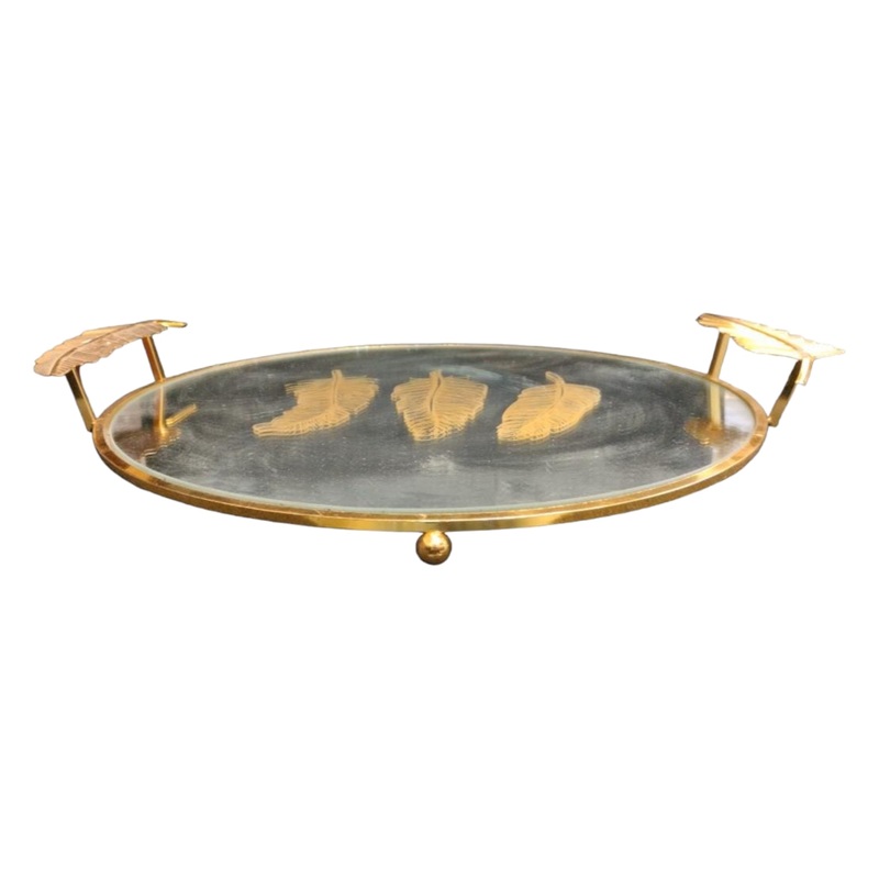 Tray Round Mirror 46x38x5.5cm XTRY120