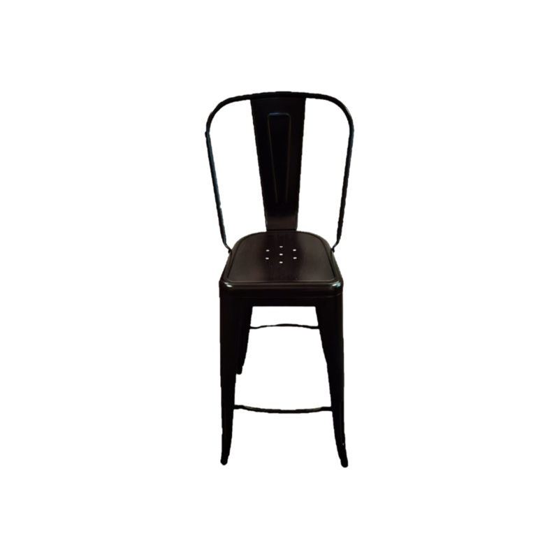 Tolix Bar Stool Full Back Black