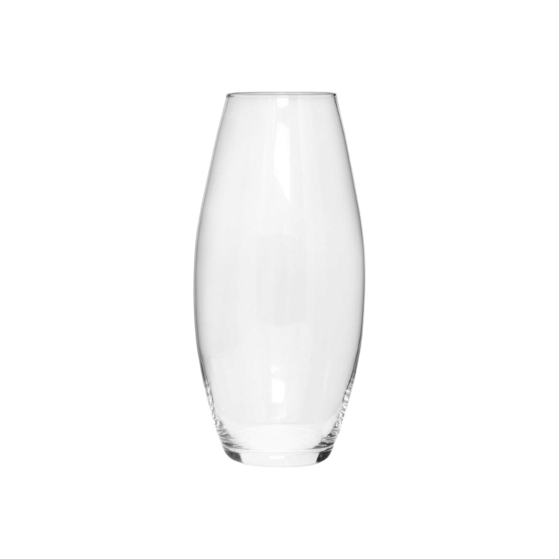 Barrel V-Shaped Clear Glass Vase 25x12cm