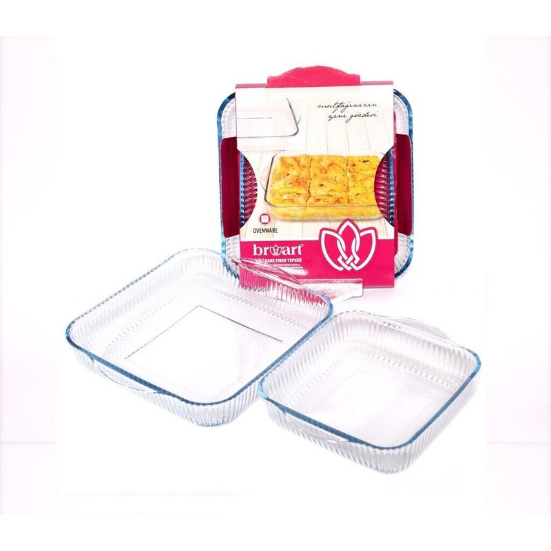 Broart Square Optical Bakeware Dish 2pc Set 26+32cm BR-145328
