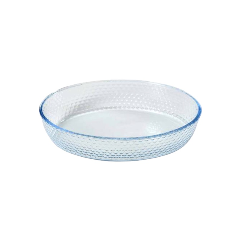 Broart Circle Plain Furnace Trays Borosilicate with Plastic Handle Lid Turquas BR-45244-P