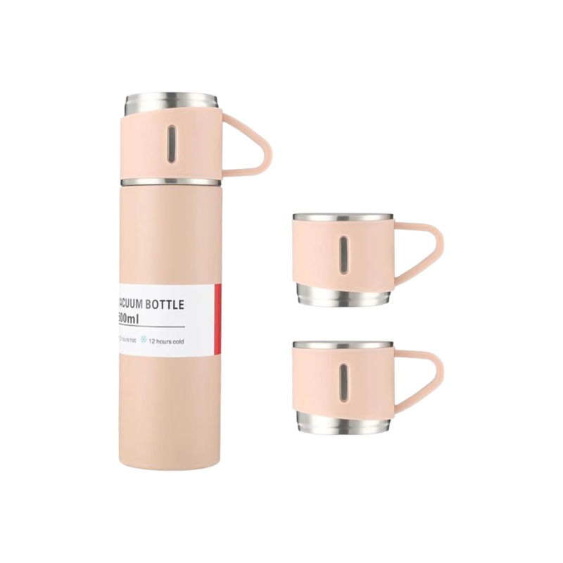 Thermos Travel Coffee Flask 500ml with 3 Cups Stainless Steel XBOT150
