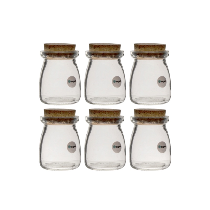 Regent Glass Bottle 100ml with Cork Lid 6pack 15513