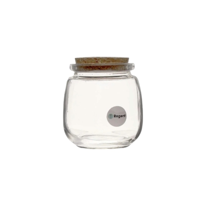 Regent Glass Round Bottle 260ml with Cork Lid 6pack 15511
