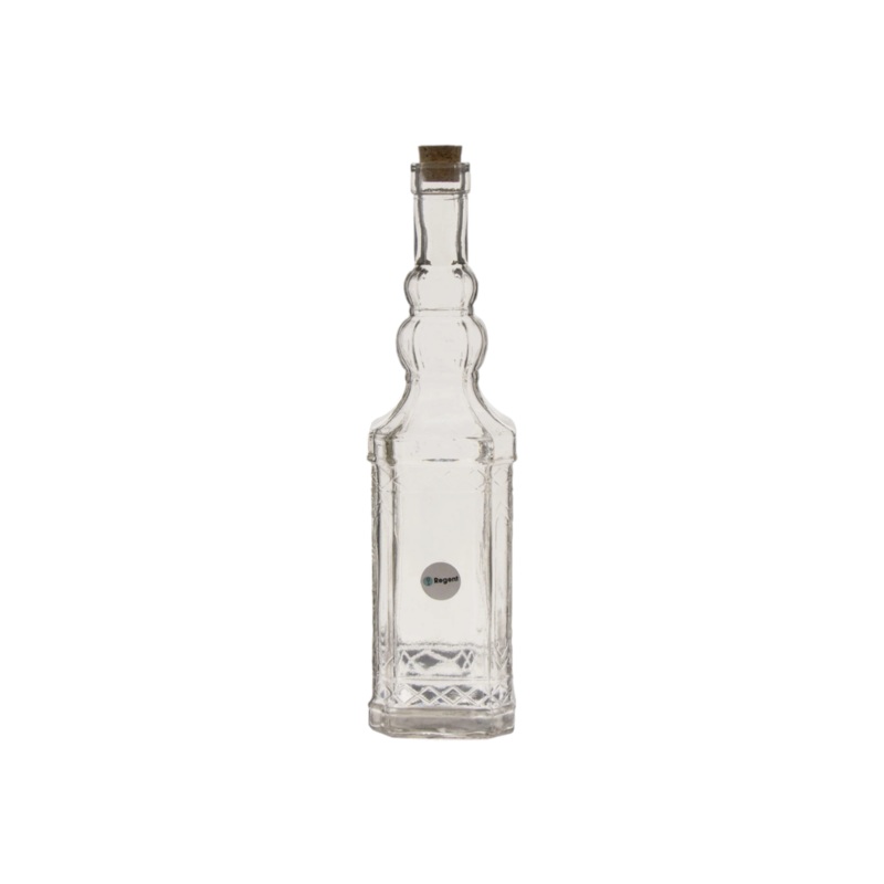 Regent Glass Vintage Style Deco Embossed Bottle 1L with Cork Lid 26138