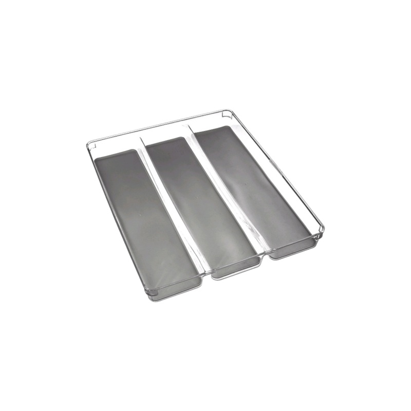 Acrylic Cutlery Holder 3-Compartment Division Non Slip