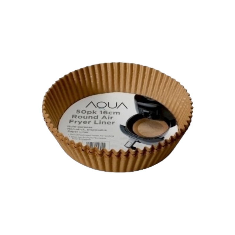 Aqua Air Fryer Greaseproof Paper Liner Round 16×4.5cm 50pcs