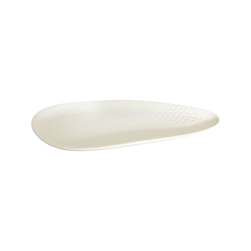 G&M White Hammered Serving Platter