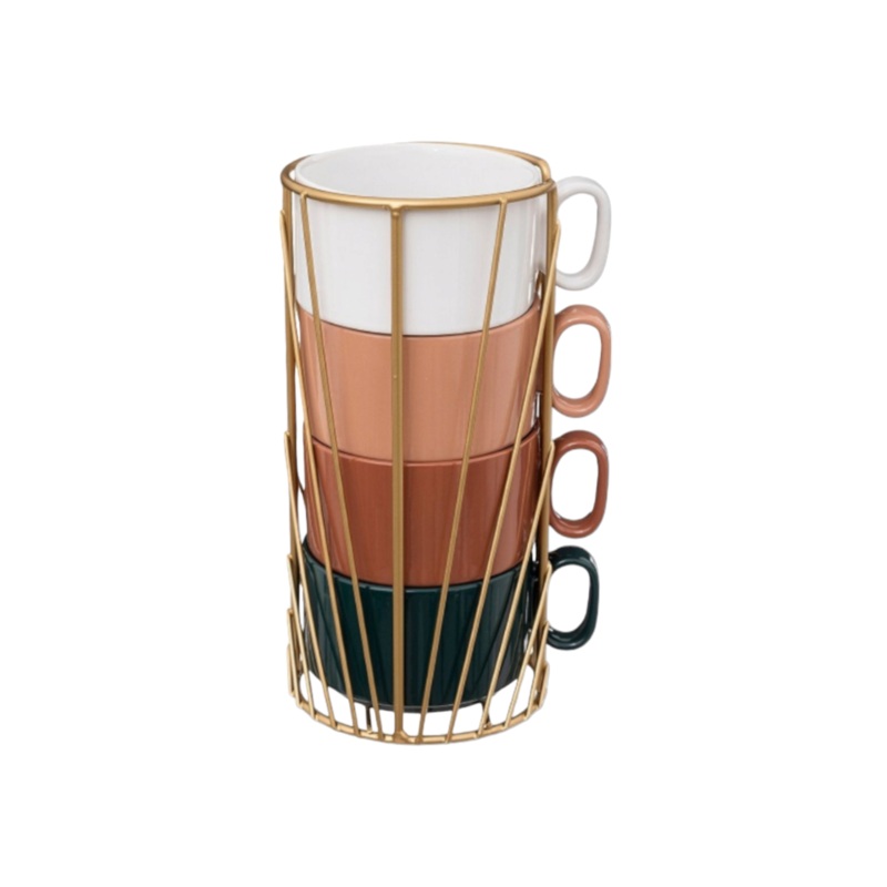 Secret de Gourmet 4pc Mug Set on Stand – Mugs In Rack