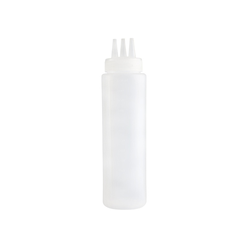 650ml 3-Hole Sauce Condiment Plastic Bottle with Measurements