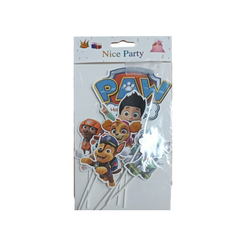 Acrylic Cake Topper Disney Paw Patrol Theme 8pc Set