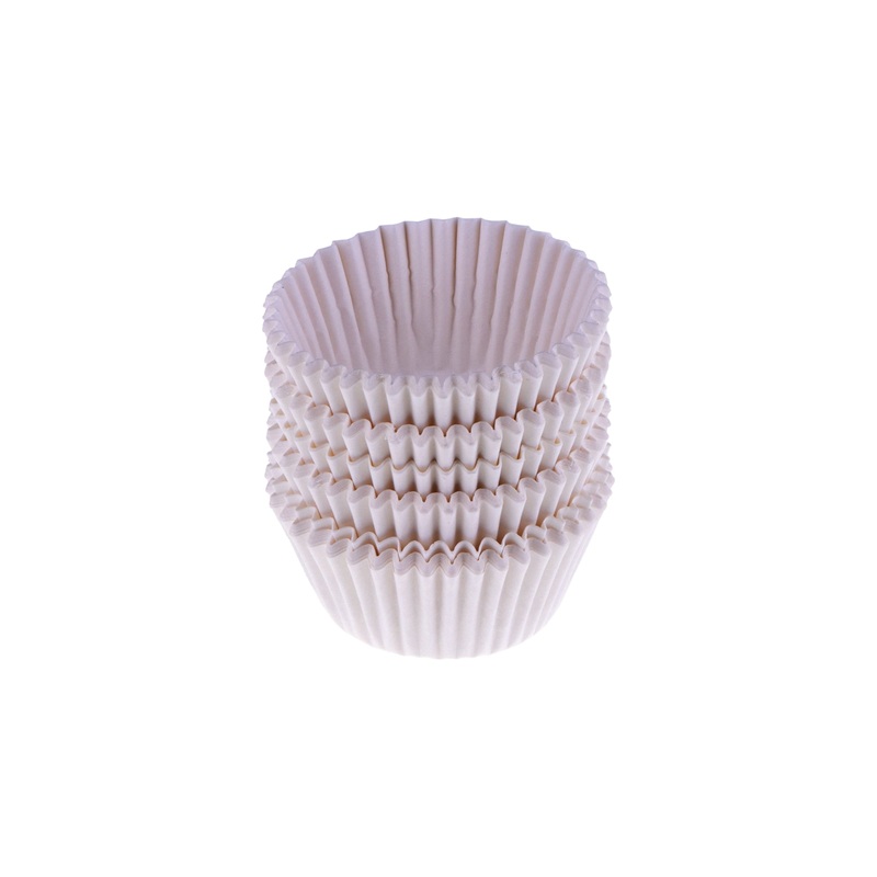 Baking Cupcake Paper Liners White 12cm with PVC Holder 12cm White