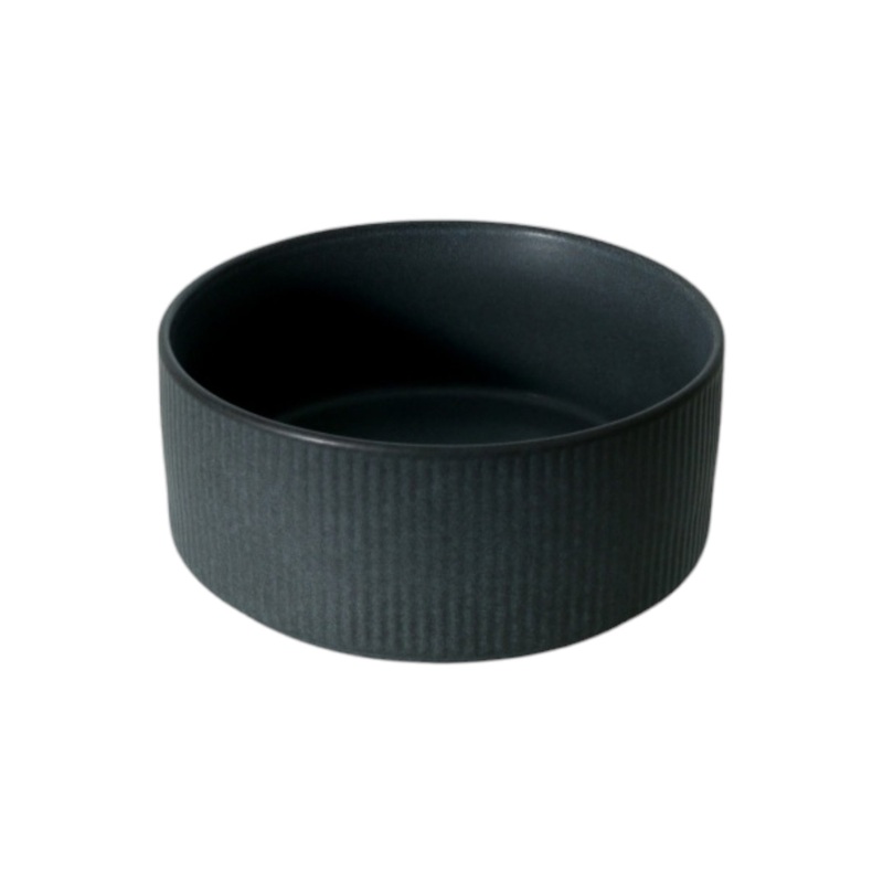 Ceramic Rib Cereal Bowl Charcoal 14×6.1cm