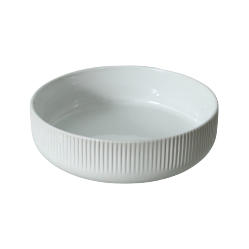 Ceramic Rib Cereal Bowl White 17.5×5.3cm