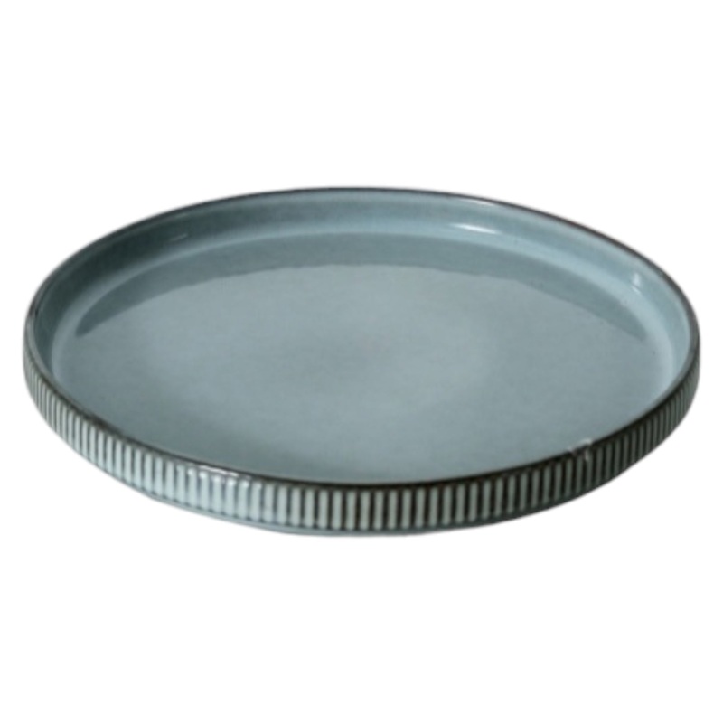 Ceramic Rib Dinner Plate Grey 25.2x2cm