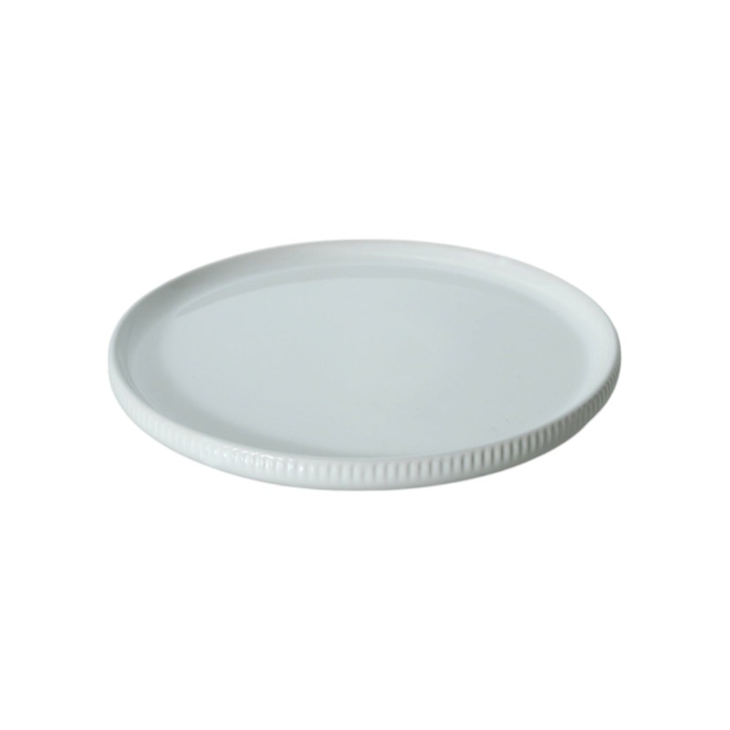 Ceramic Rib Side Plate White 20×1.5cm