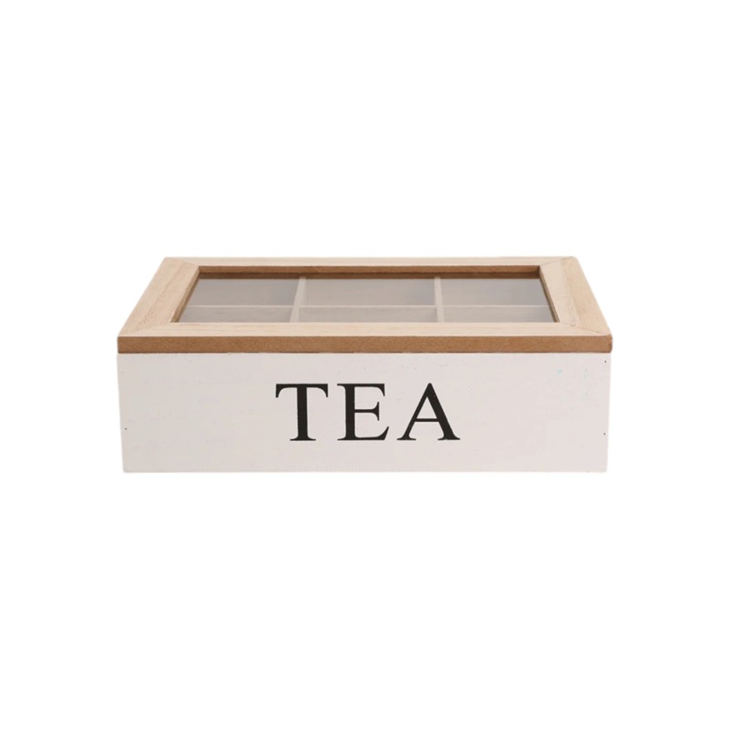 Regent Wooden Tea Box with 6-Division and Glass 41870