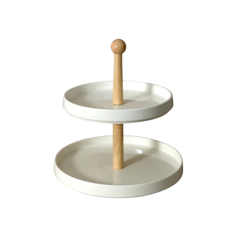 2-Tier Ceramic Cake Stand 24×25.5cm