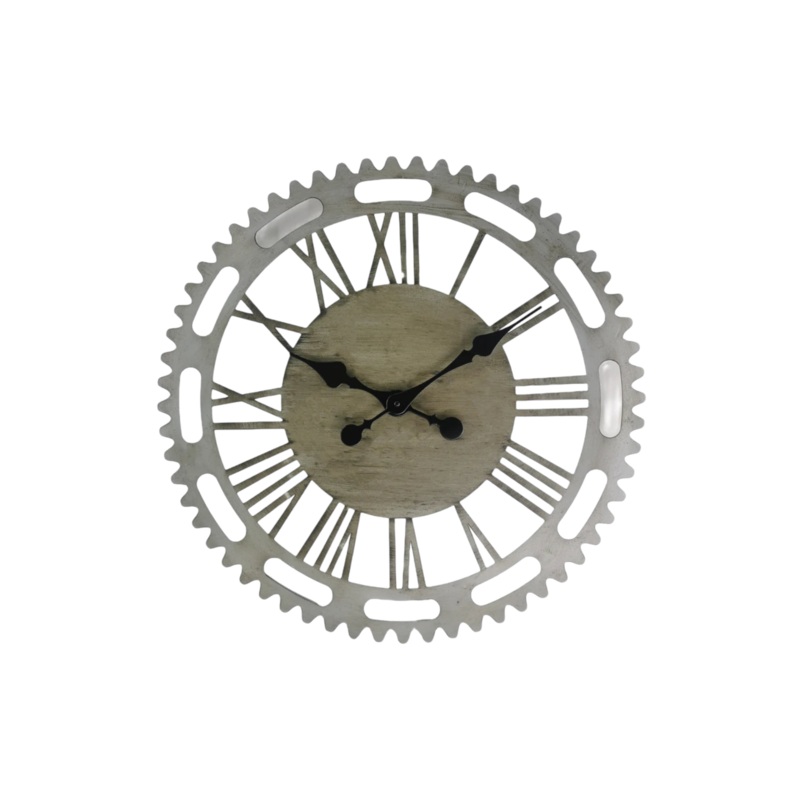 Round Natural finish Metal Wall Clock 60x60x3cm